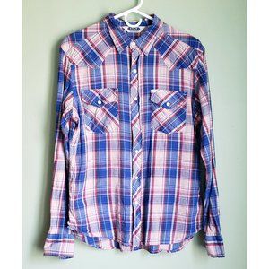 Salt Valley Western Plaid Button Down